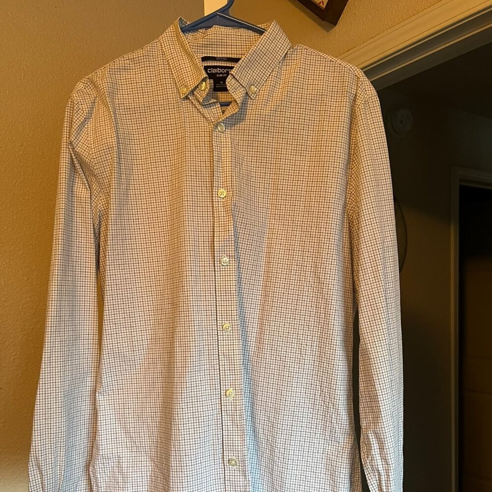 Men's Button Up Claireborne Shirt Slim Fit Size M